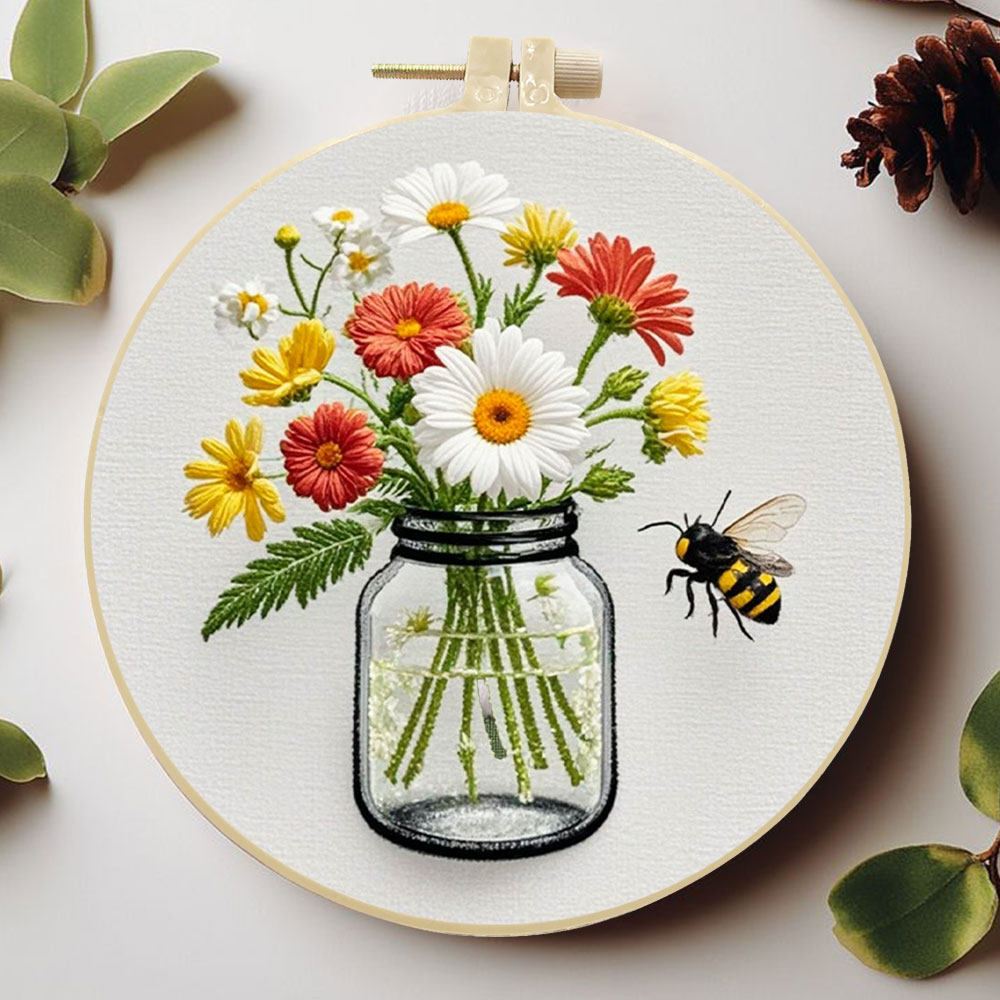 Home Textiles Discount - 1PCS Diy Embroidery Kits Daisy Flower