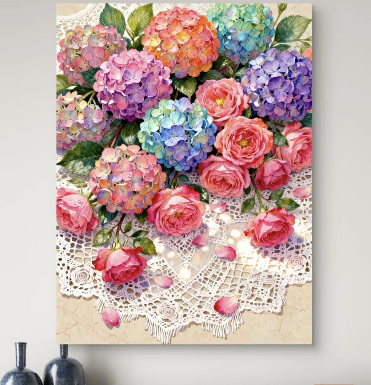 Home Textiles Discount - 9CT 14ct hydrangea Printed Kit Cross