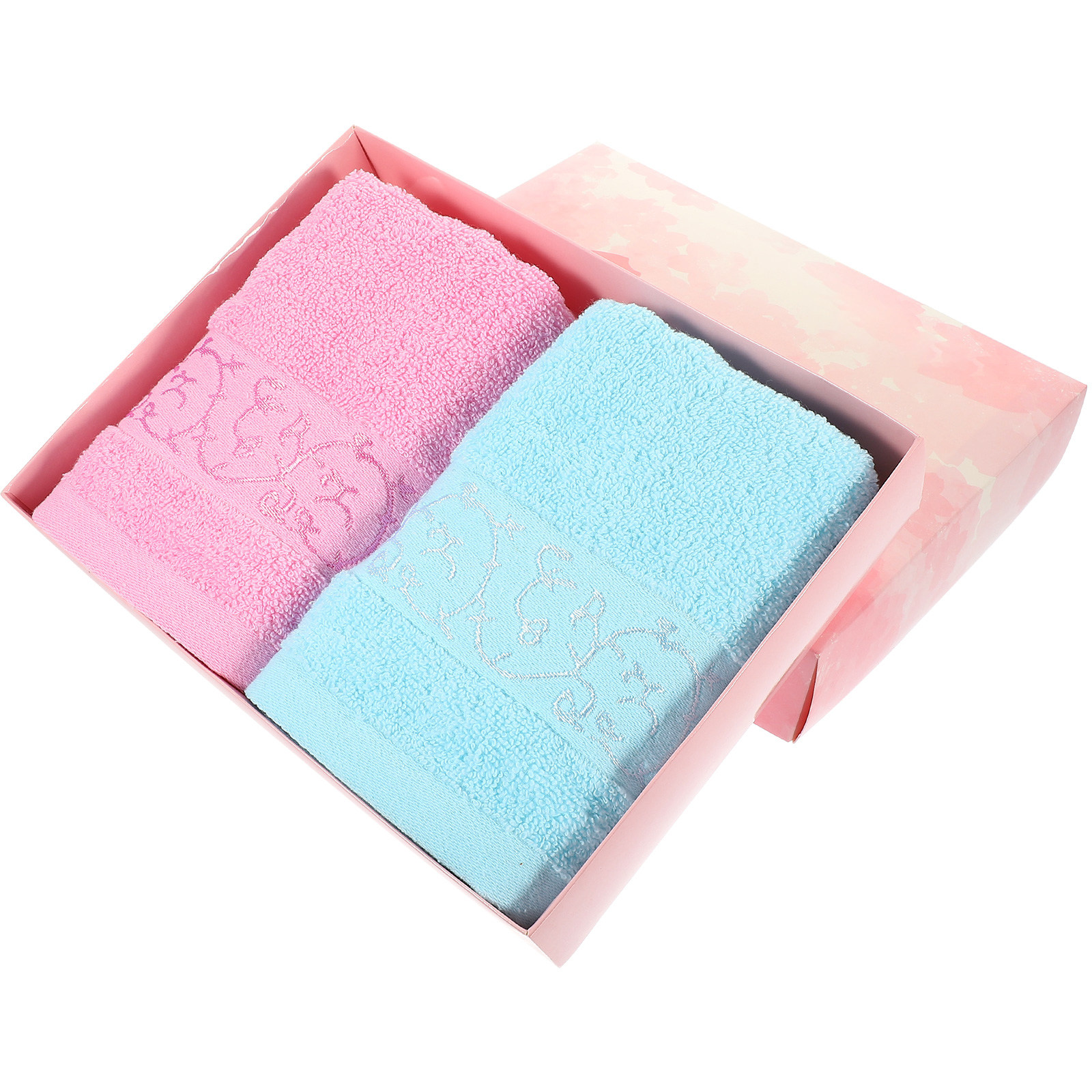 1Set Cotton Towels Gift Box Ab - Home Textiles In Pakistan บทวิจารณ์และราคา