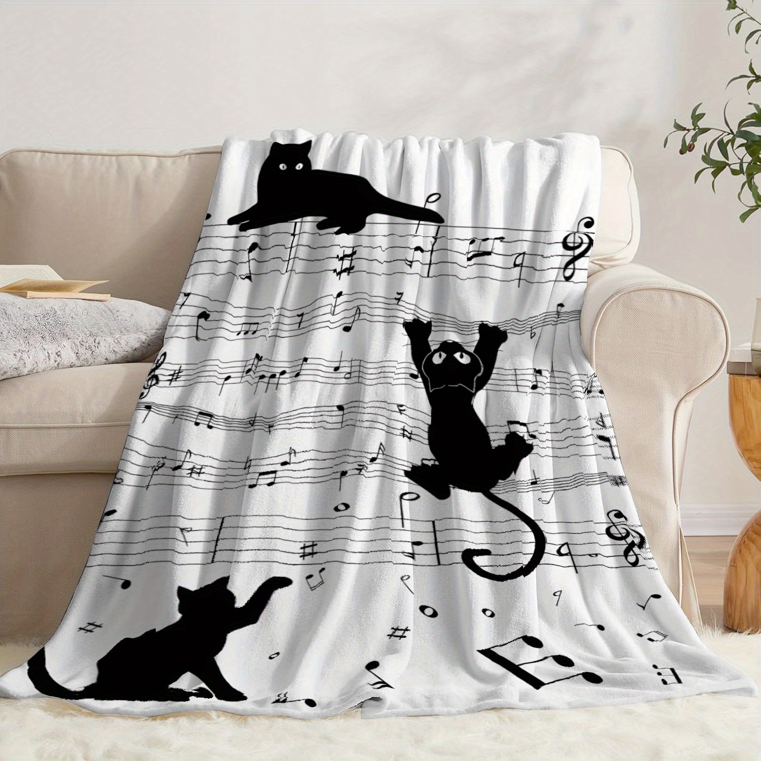 Black and white cat silhouette - Home Textiles Notes บทวิจารณ์และราคา