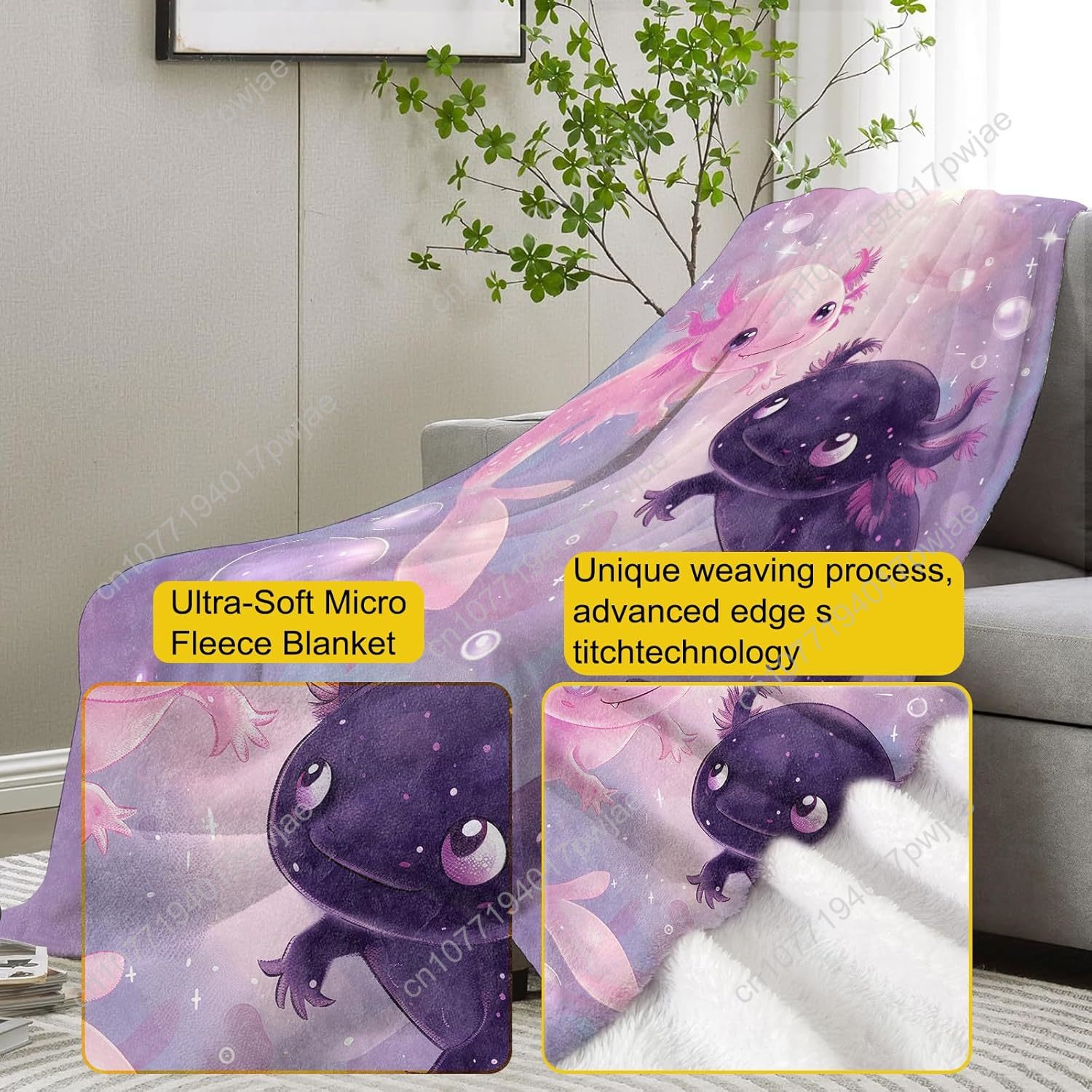 Axolotl Blanket Cute Axolotls  - Home Textiles Usa บทวิจารณ์และราคา
