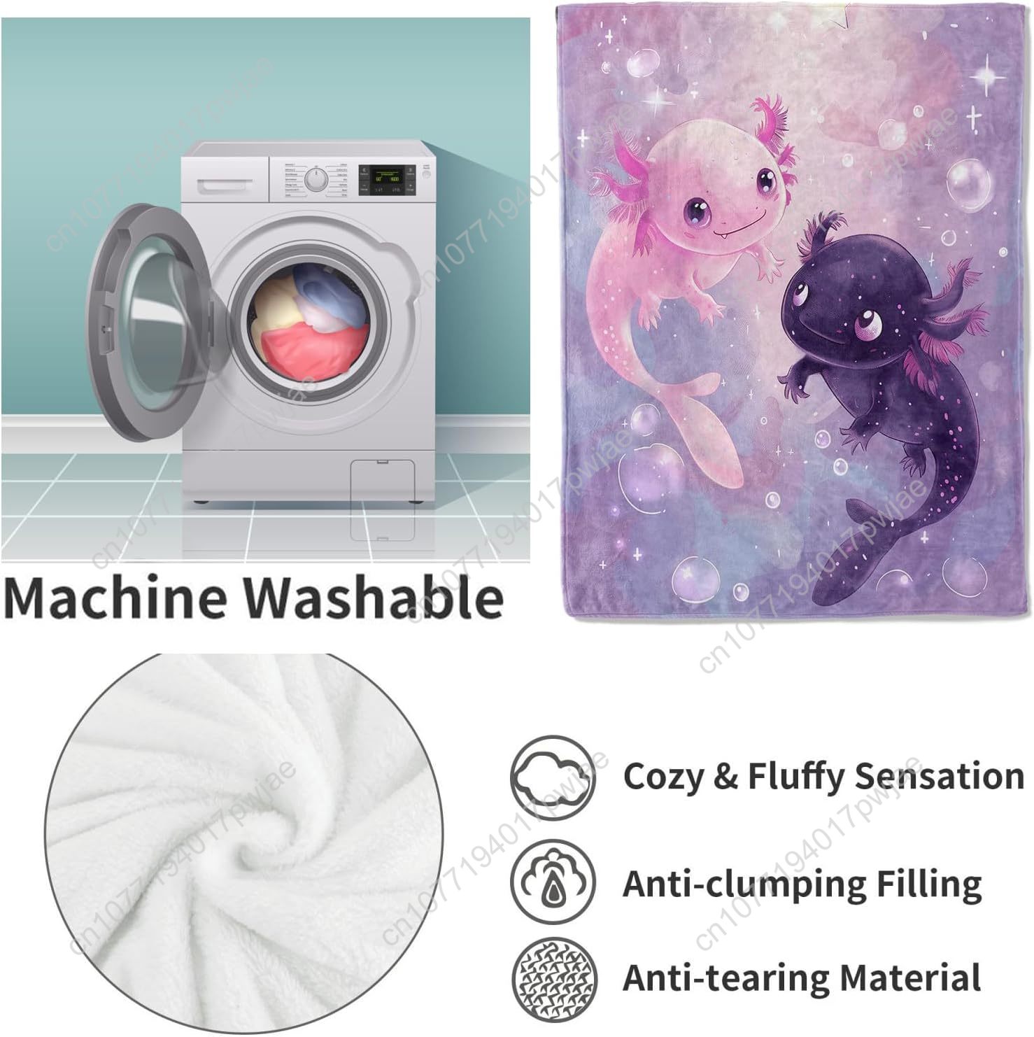 Axolotl Blanket Cute Axolotls  - Home Textiles Usa บทวิจารณ์และราคา