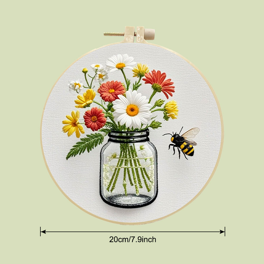 1PCS Diy Embroidery Kits Daisy - Home Textiles Discount บทวิจารณ์และราคา