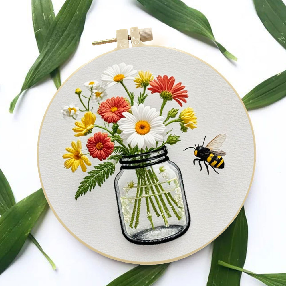 1PCS Diy Embroidery Kits Daisy - Home Textiles Discount บทวิจารณ์และราคา