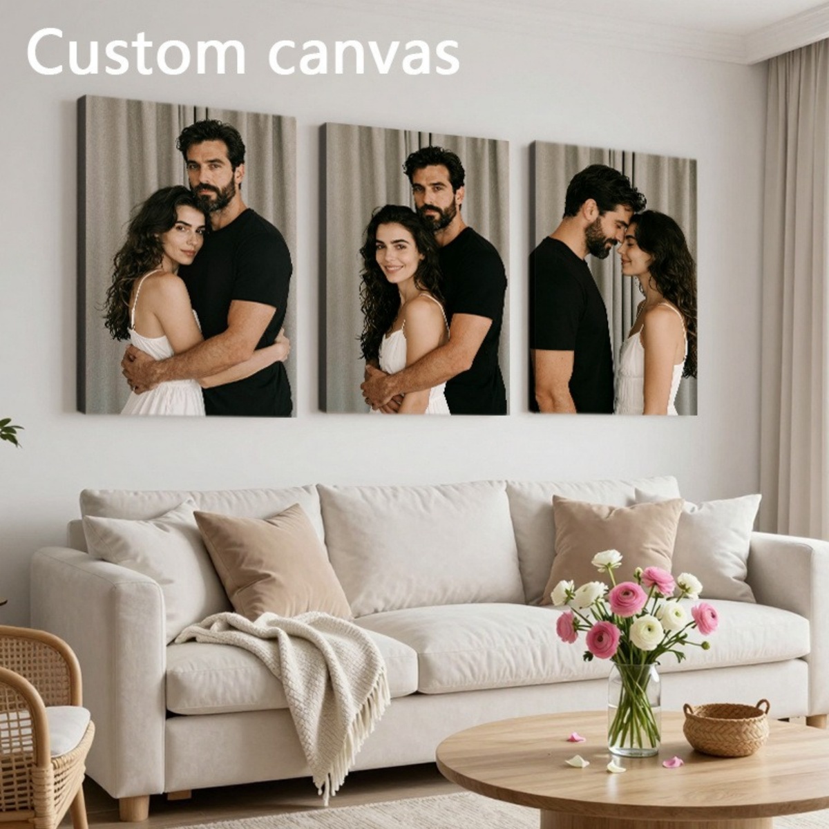 Set of 3 Custom Photo Decor Pi - Home Textiles Usa บทวิจารณ์และราคา