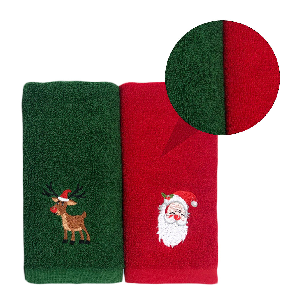 2Pcs Christmas Cotton Towel Xm - Home Textiles In Pakistan บทวิจารณ์และราคา