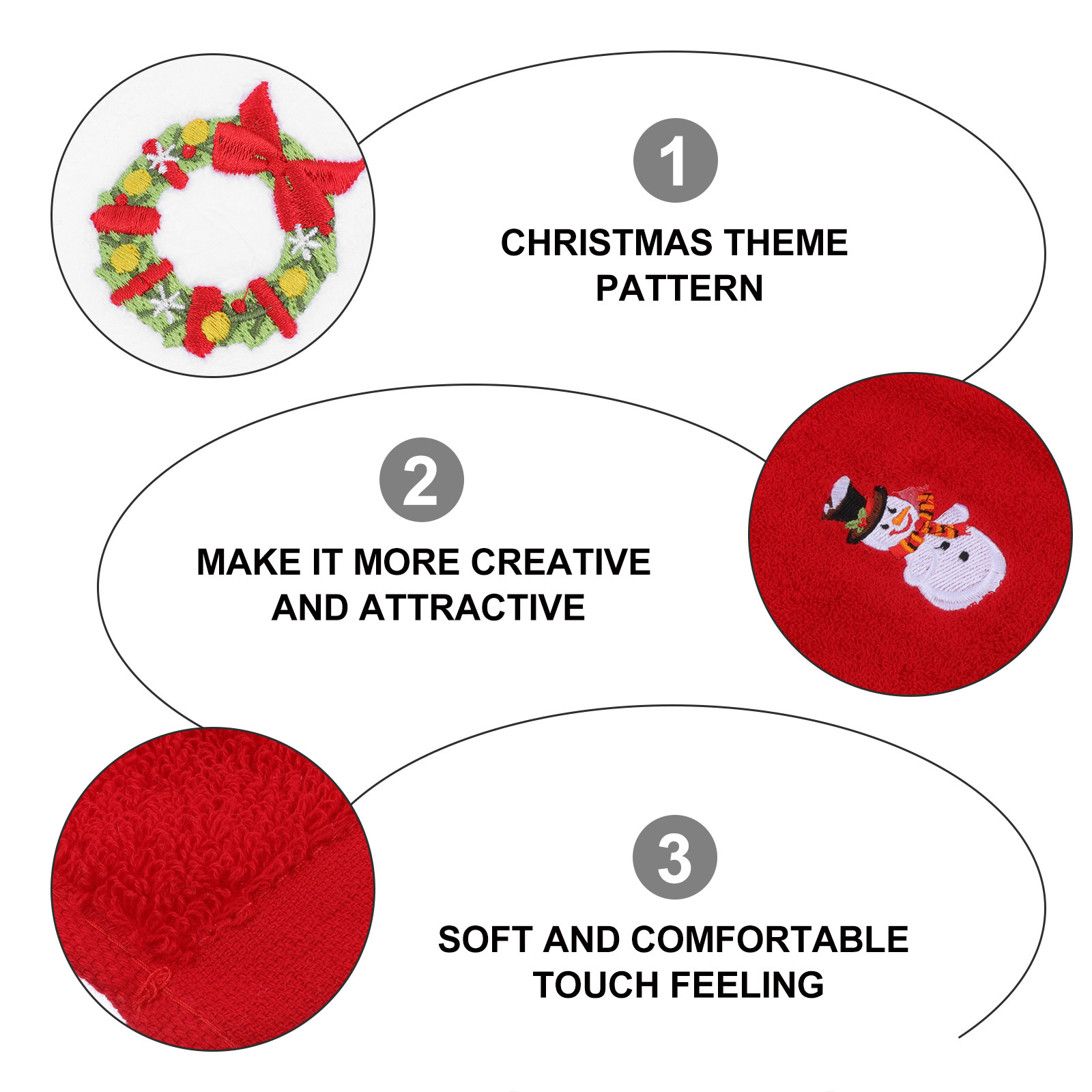 2Pcs Embroidery Christmas Towe - Home Textiles In Pakistan บทวิจารณ์และราคา