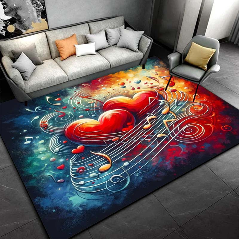 Heart Music Notes Rug - Romant - Home Textiles Notes บทวิจารณ์และราคา