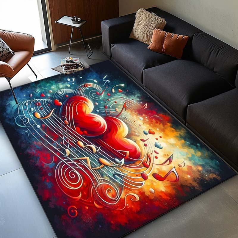Heart Music Notes Rug - Romant - Home Textiles Notes บทวิจารณ์และราคา