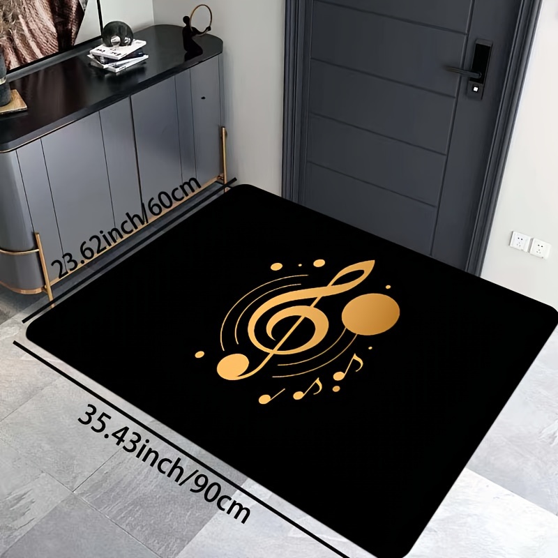 Simple Music Notes Area Rug, S - Home Textiles Notes บทวิจารณ์และราคา