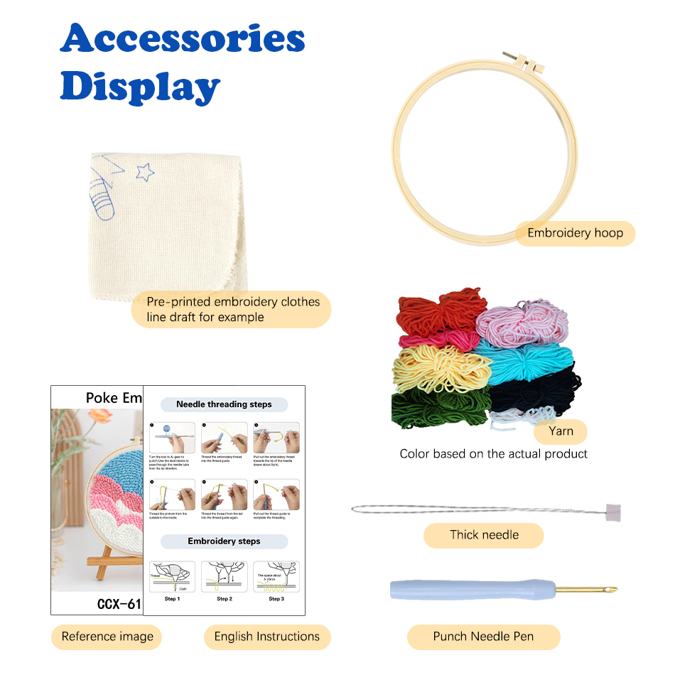 GATYZTORY punch needle embroid - Home Textiles Discount บทวิจารณ์และราคา