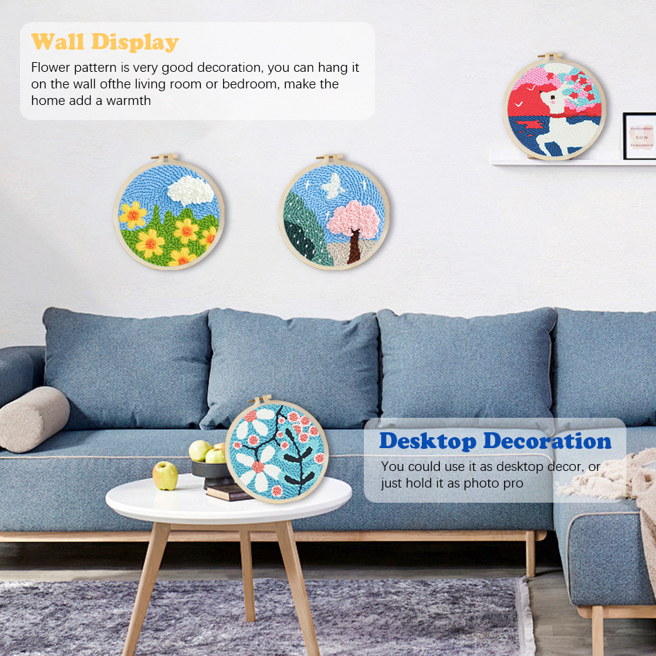 GATYZTORY punch needle embroid - Home Textiles Discount บทวิจารณ์และราคา