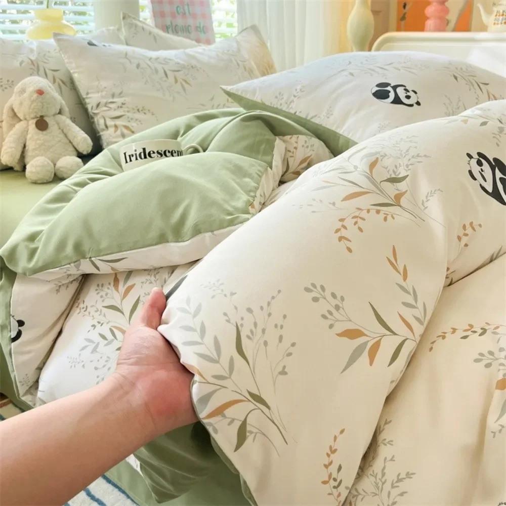 4pcs/set Plant Floral Print Se - Home Textiles Discount บทวิจารณ์และราคา
