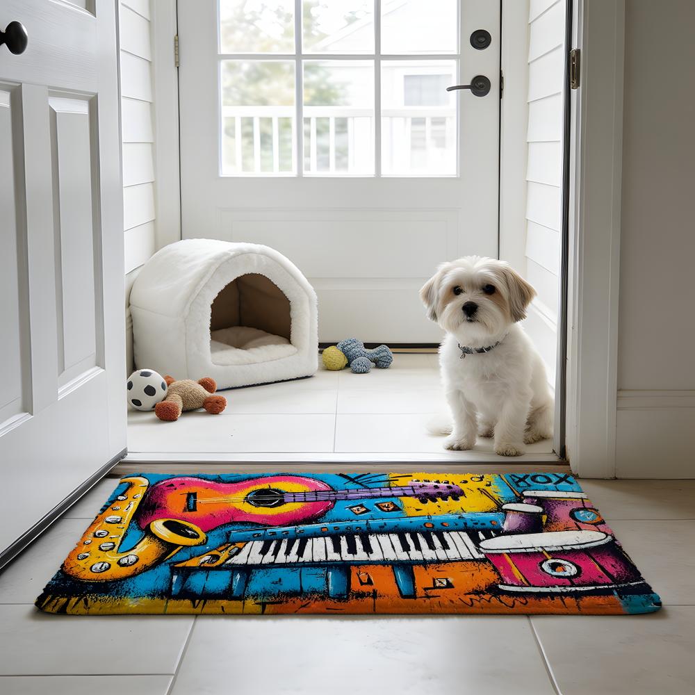 M-Music Note Print Rug Floor M - Home Textiles Notes บทวิจารณ์และราคา