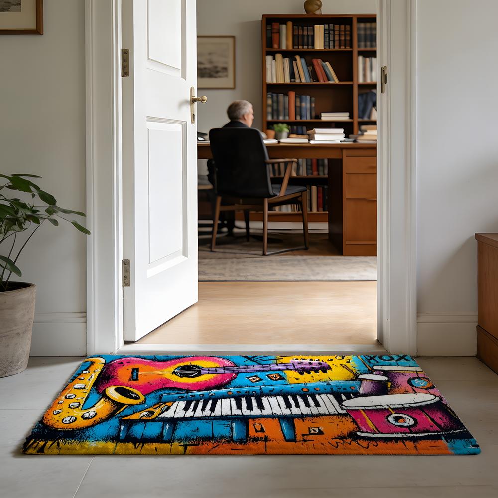 M-Music Note Print Rug Floor M - Home Textiles Notes บทวิจารณ์และราคา