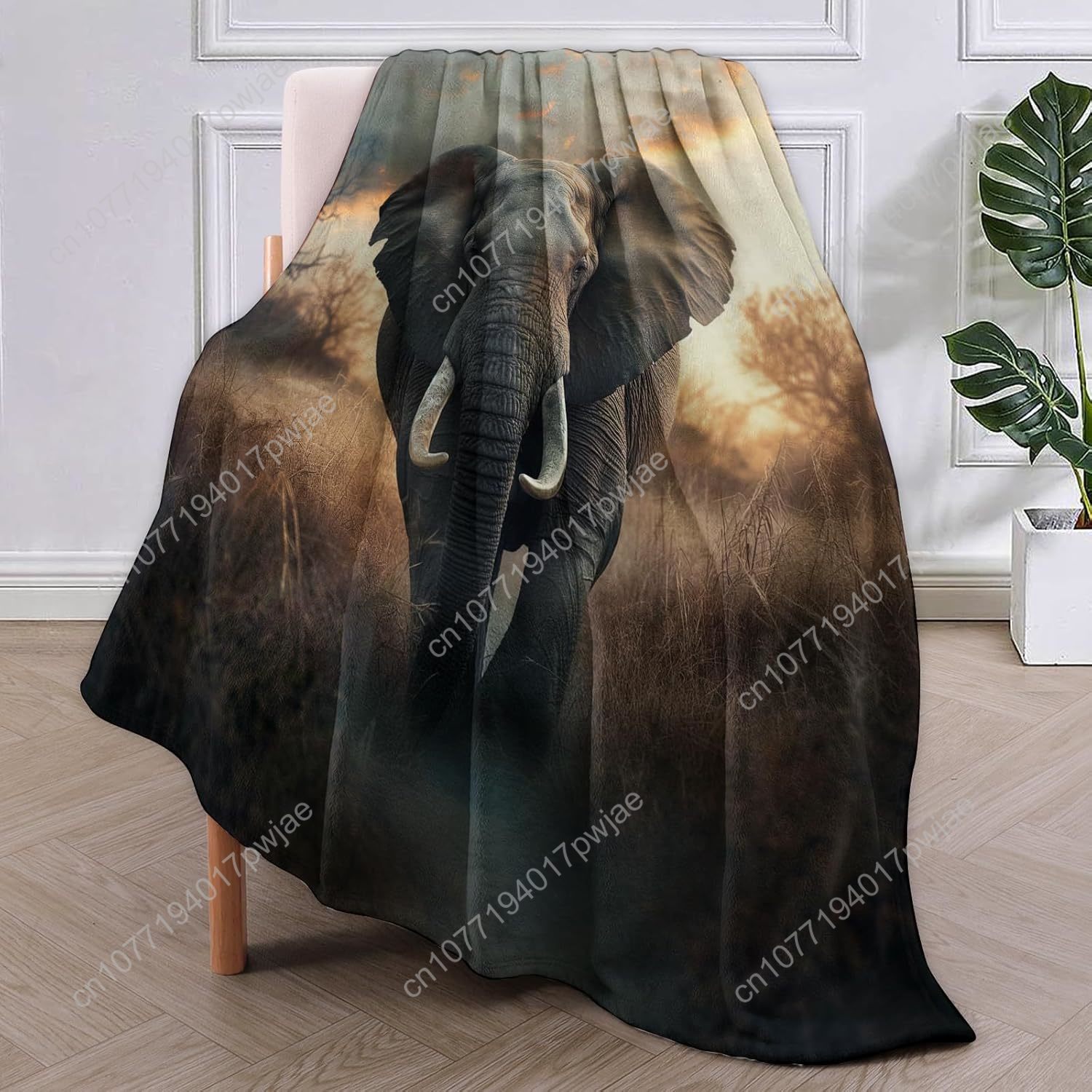 Elephant Fleece Blanket, Reali - Home Textiles Usa บทวิจารณ์และราคา