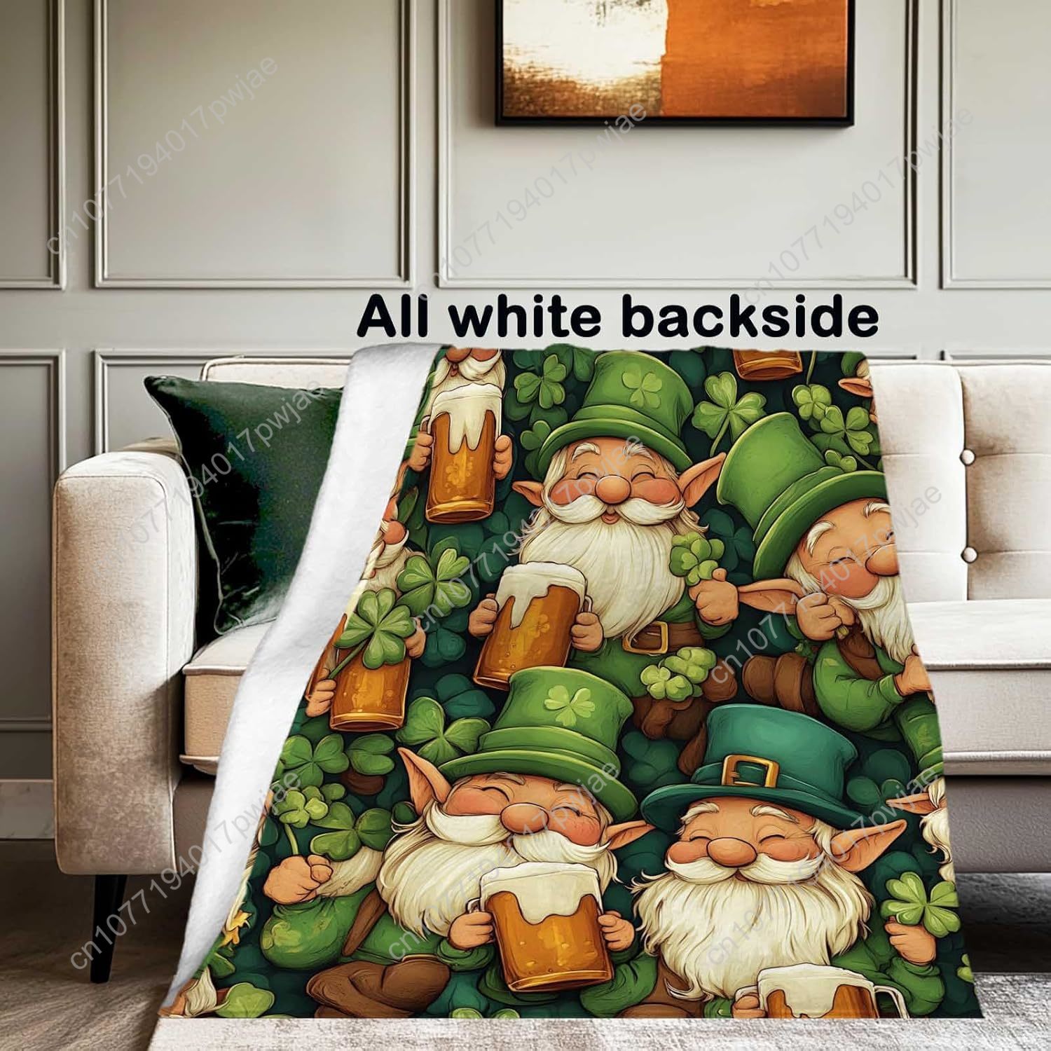 St. Patrick’s Day Gnome Throw  - Home Textiles Usa บทวิจารณ์และราคา