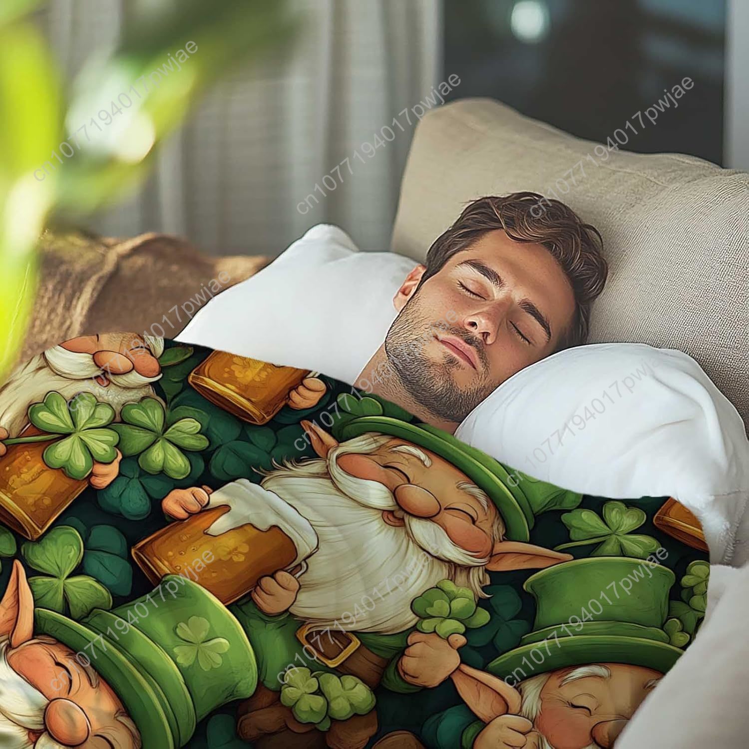 St. Patrick’s Day Gnome Throw  - Home Textiles Usa บทวิจารณ์และราคา