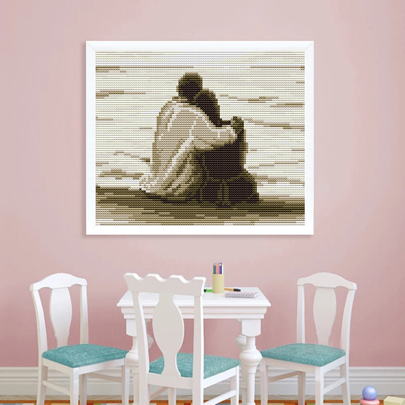 Seaside couple counted and sta - Home Textiles Discount บทวิจารณ์และราคา