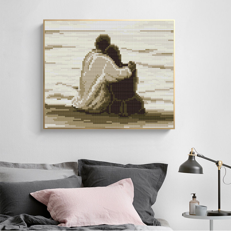 Seaside couple counted and sta - Home Textiles Discount บทวิจารณ์และราคา