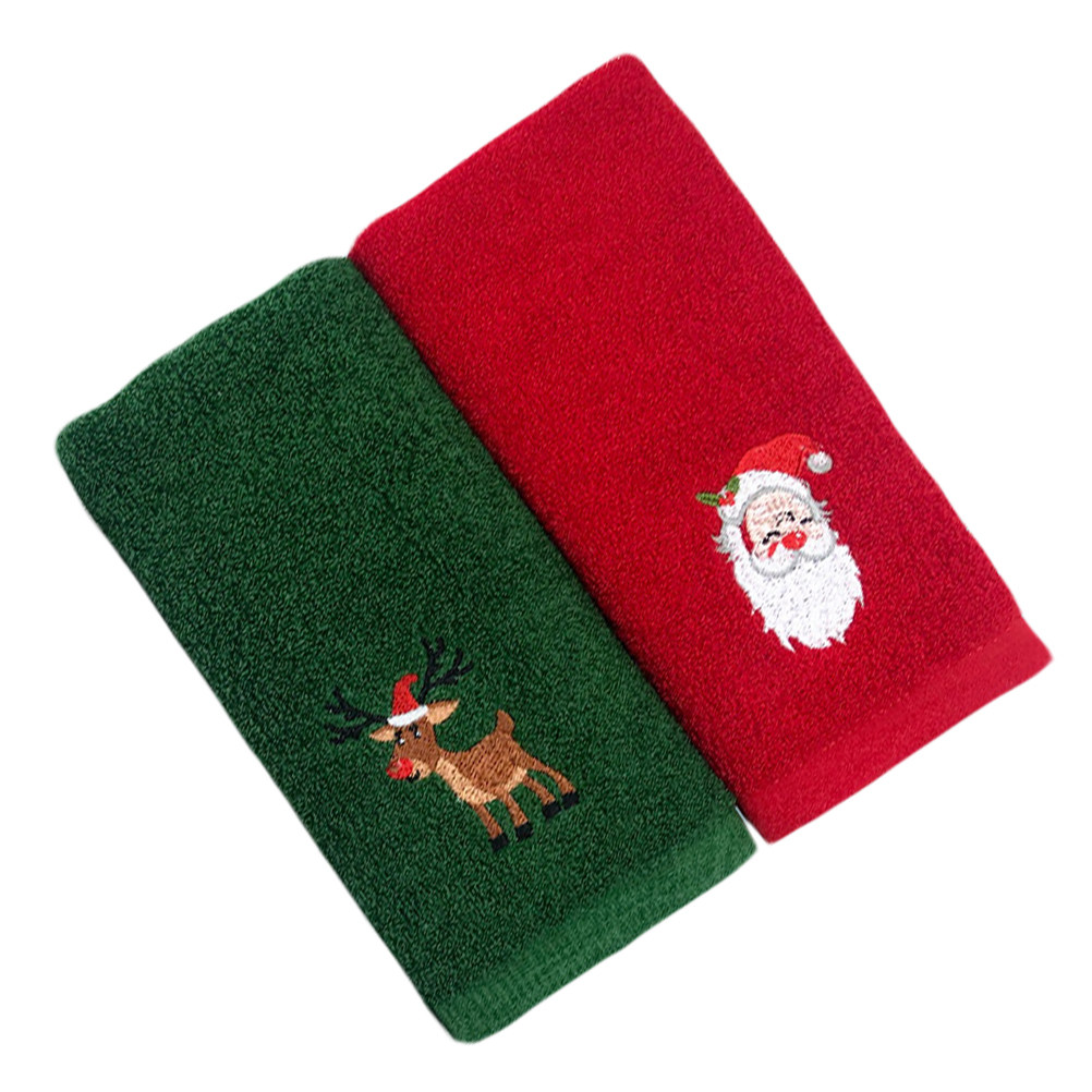 2pcs Christmas Cotton Towel Se - Home Textiles In Pakistan บทวิจารณ์และราคา