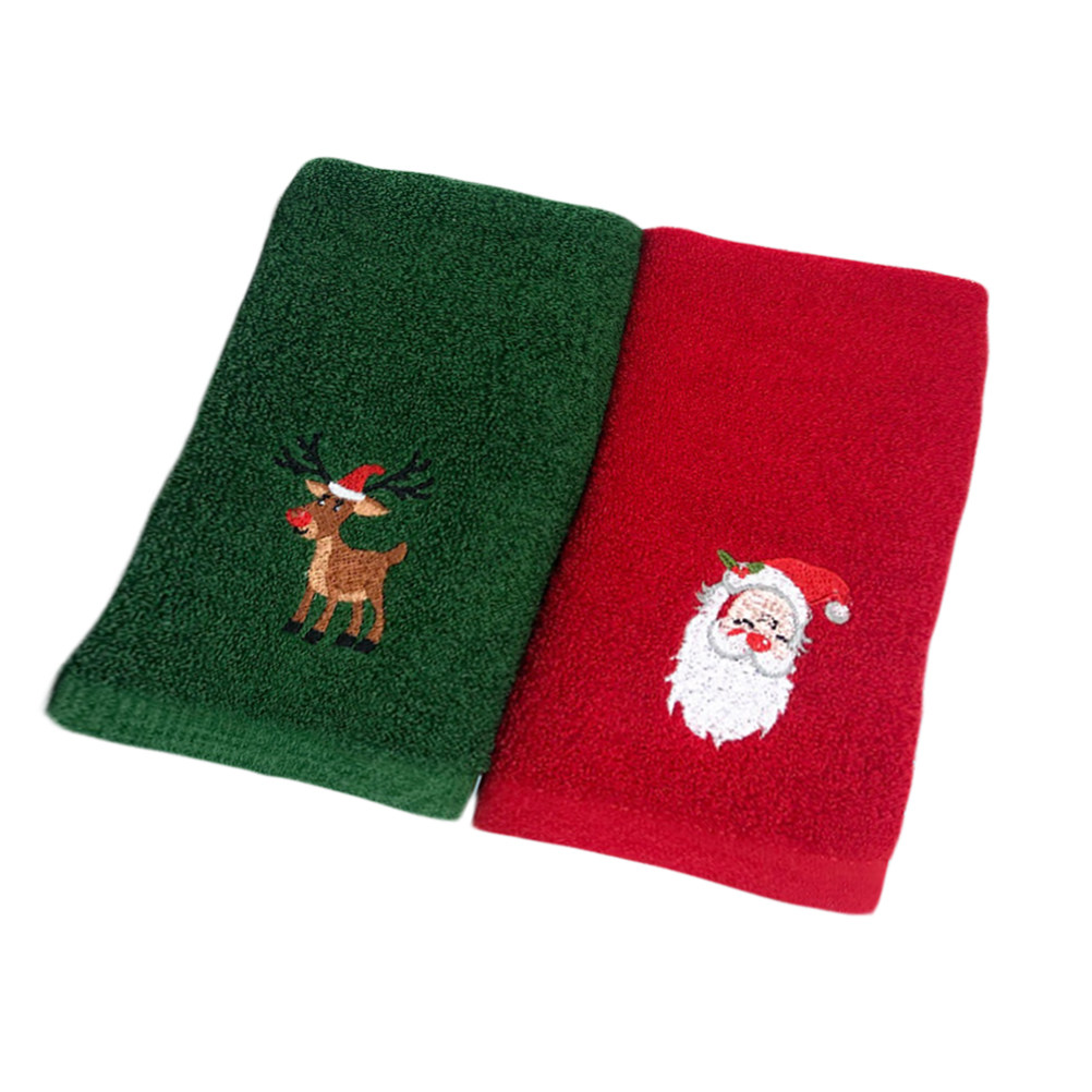 2pcs Christmas Cotton Towel Se - Home Textiles In Pakistan บทวิจารณ์และราคา