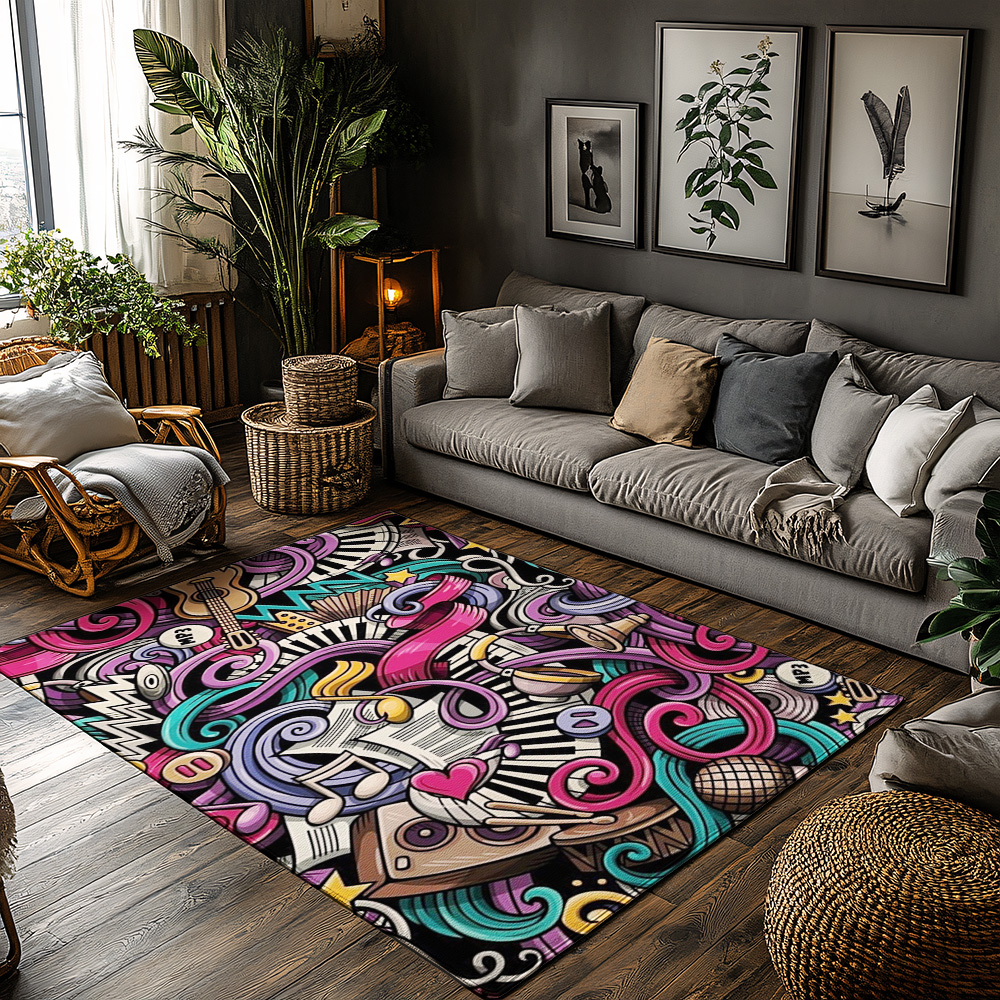 Musical Notes Love Print Rug,  - Home Textiles Notes บทวิจารณ์และราคา