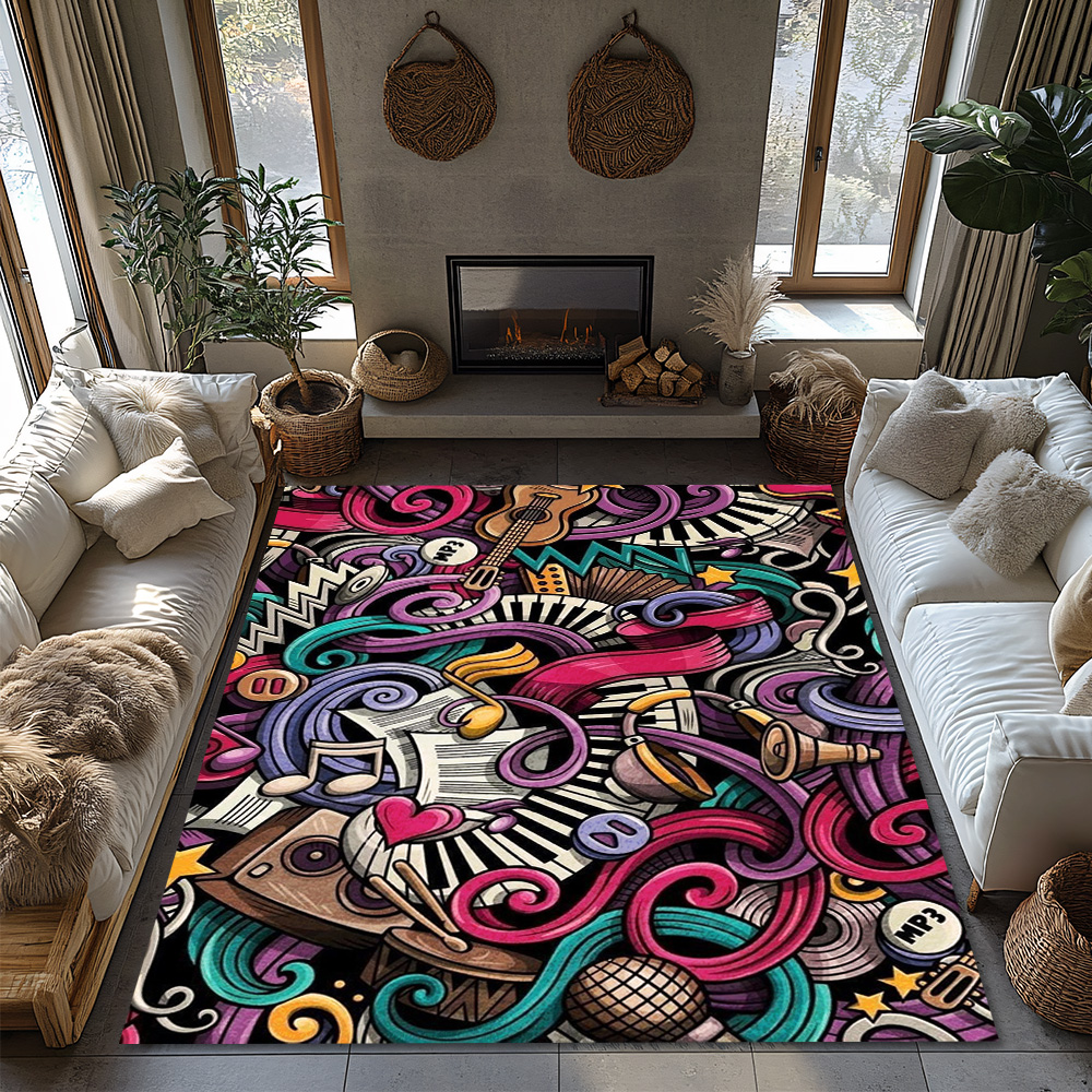 Musical Notes Love Print Rug,  - Home Textiles Notes บทวิจารณ์และราคา