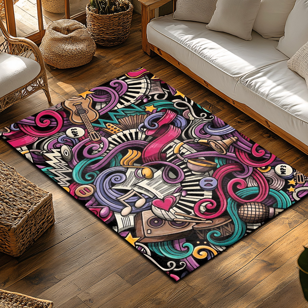 Musical Notes Love Print Rug,  - Home Textiles Notes บทวิจารณ์และราคา