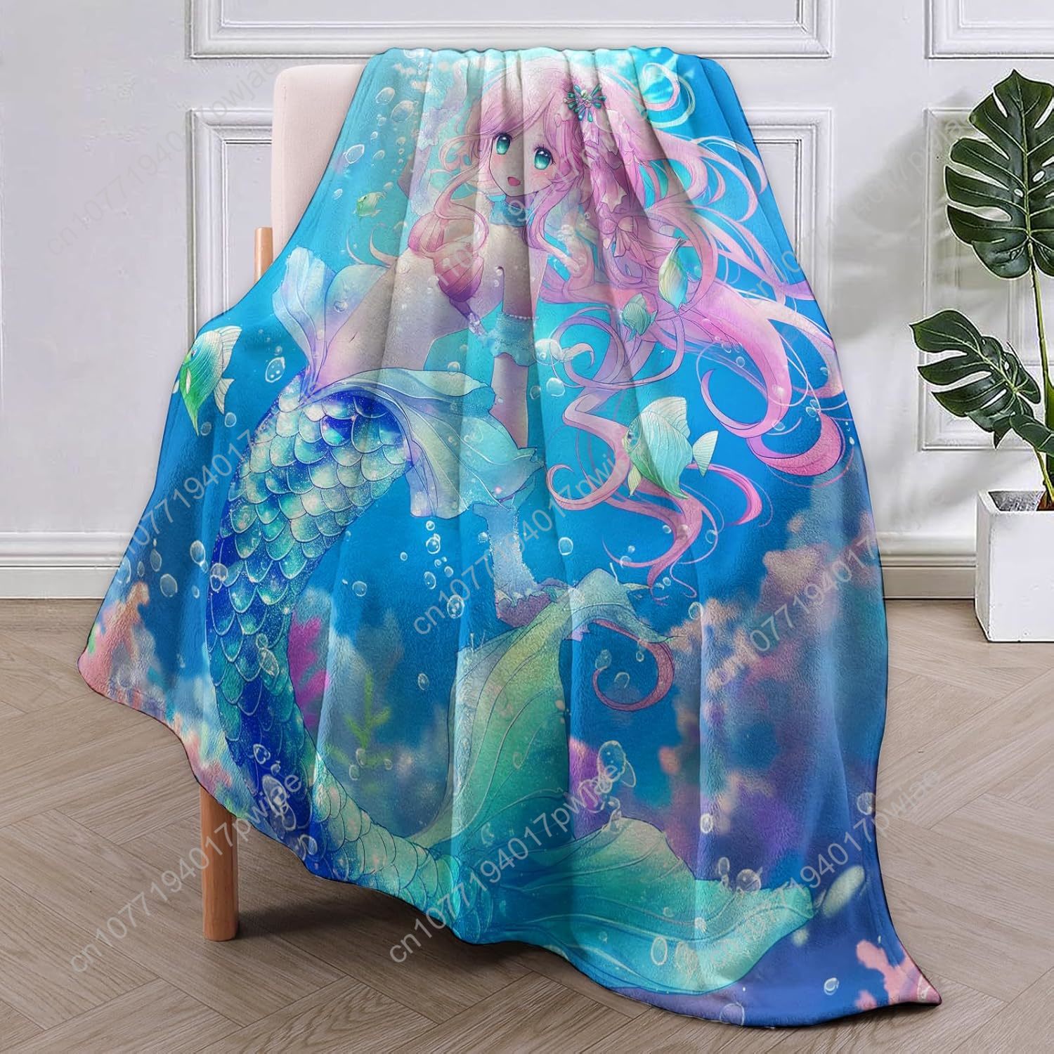 Cute Mermaid Blanket Cartoon F - Home Textiles Usa บทวิจารณ์และราคา