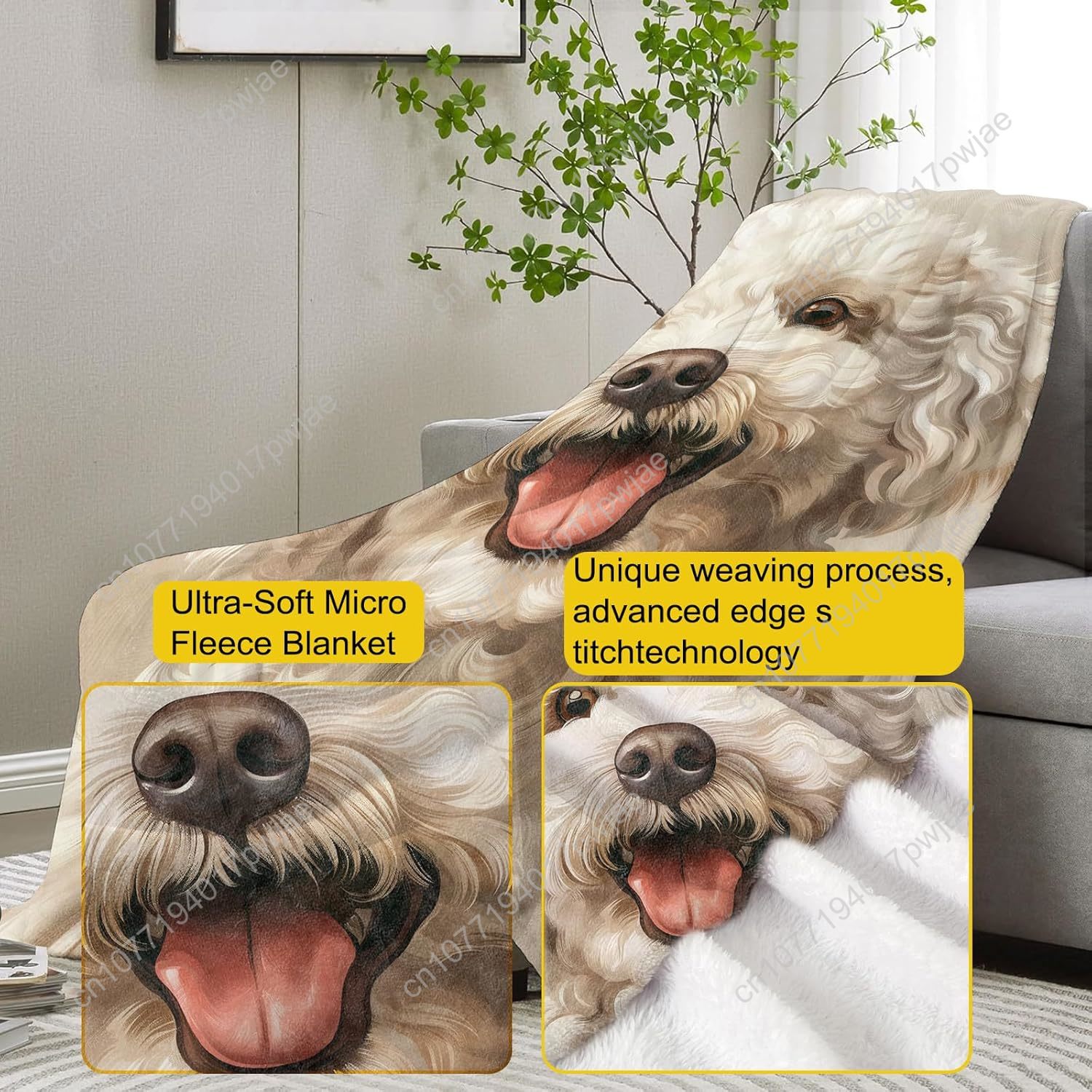 Joyful Poodle Portrait Blanket - Home Textiles Usa บทวิจารณ์และราคา