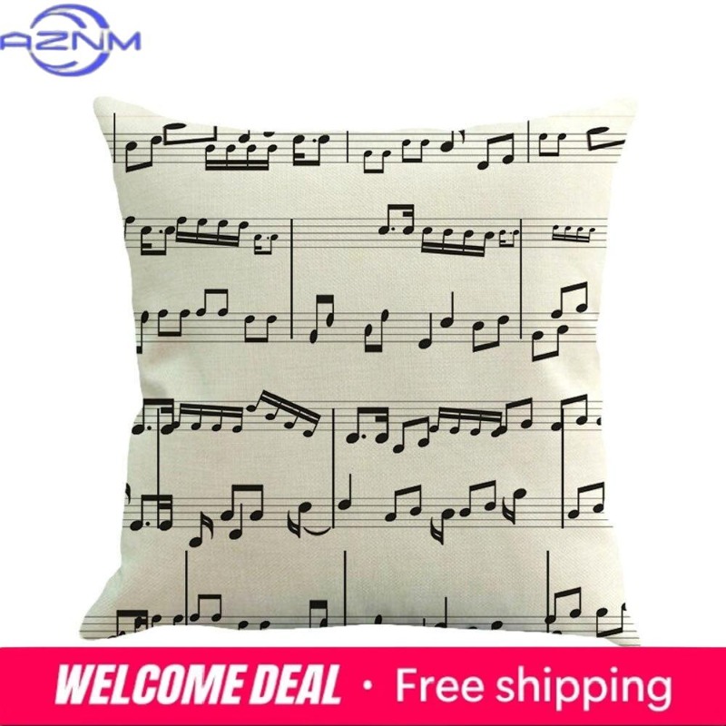 Square Musical Note Printed Cu - Home Textiles Notes บทวิจารณ์และราคา