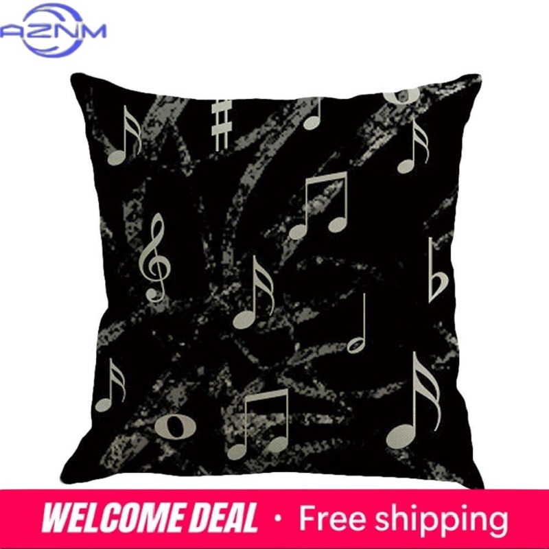 Square Musical Note Printed Cu - Home Textiles Notes บทวิจารณ์และราคา