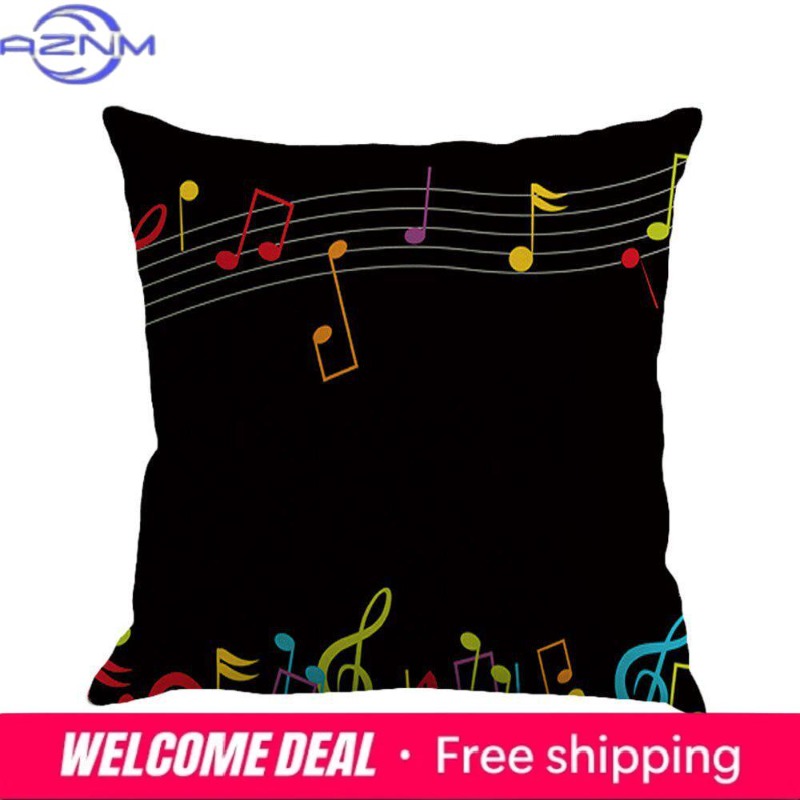 Square Musical Note Printed Cu - Home Textiles Notes บทวิจารณ์และราคา