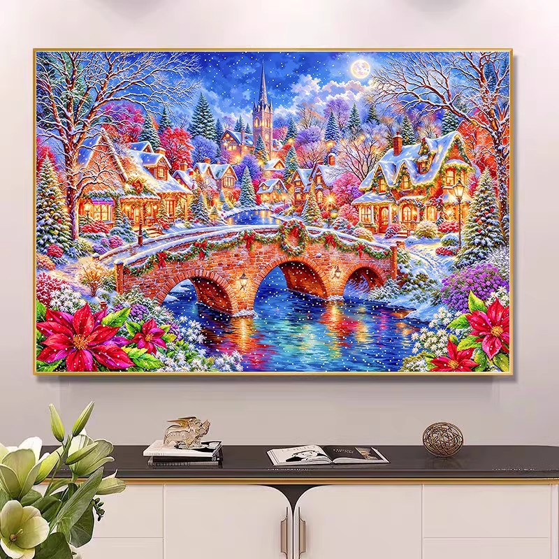 9ct 100x75cm Winter Church Emb - Home Textiles Discount บทวิจารณ์และราคา